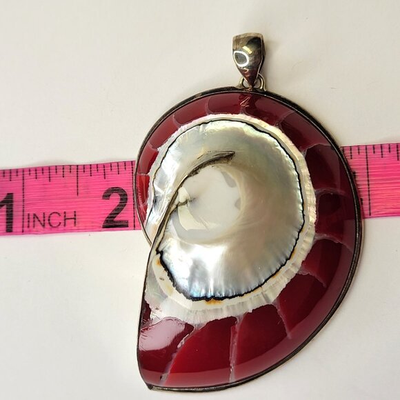 Mens Statement Nautilus Shell Pendant Sterling Silver 925 - Picture 7 of 16